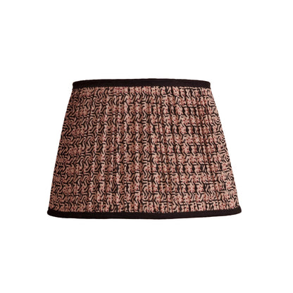 Nimana 40cm Gathered Lamp Shade - Black & Red Geometric