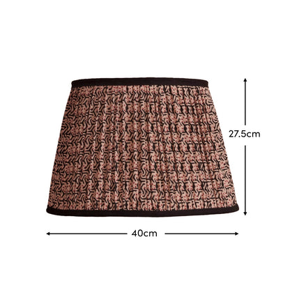 Nimana 40cm Gathered Lamp Shade - Black & Red Geometric