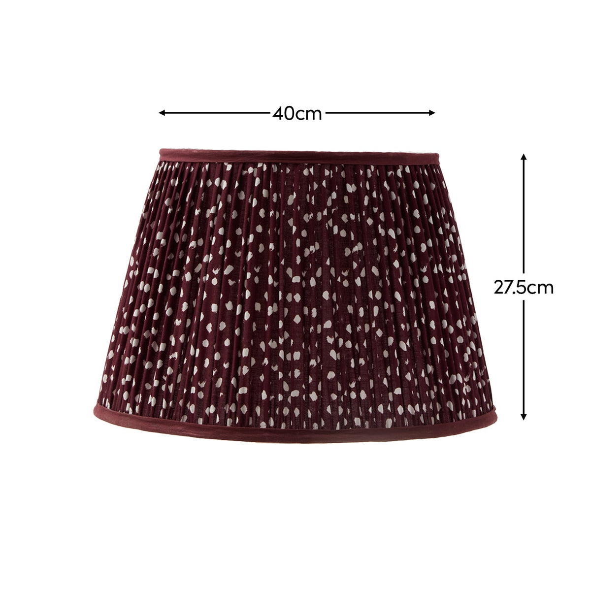 Nimana 40cm Gathered Lamp Shade - Burgundy Spot