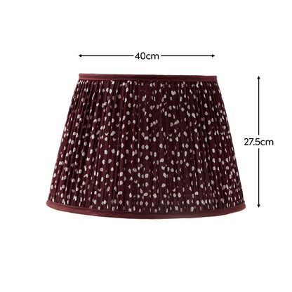 Nimana 40cm Gathered Lamp Shade - Burgundy Spot