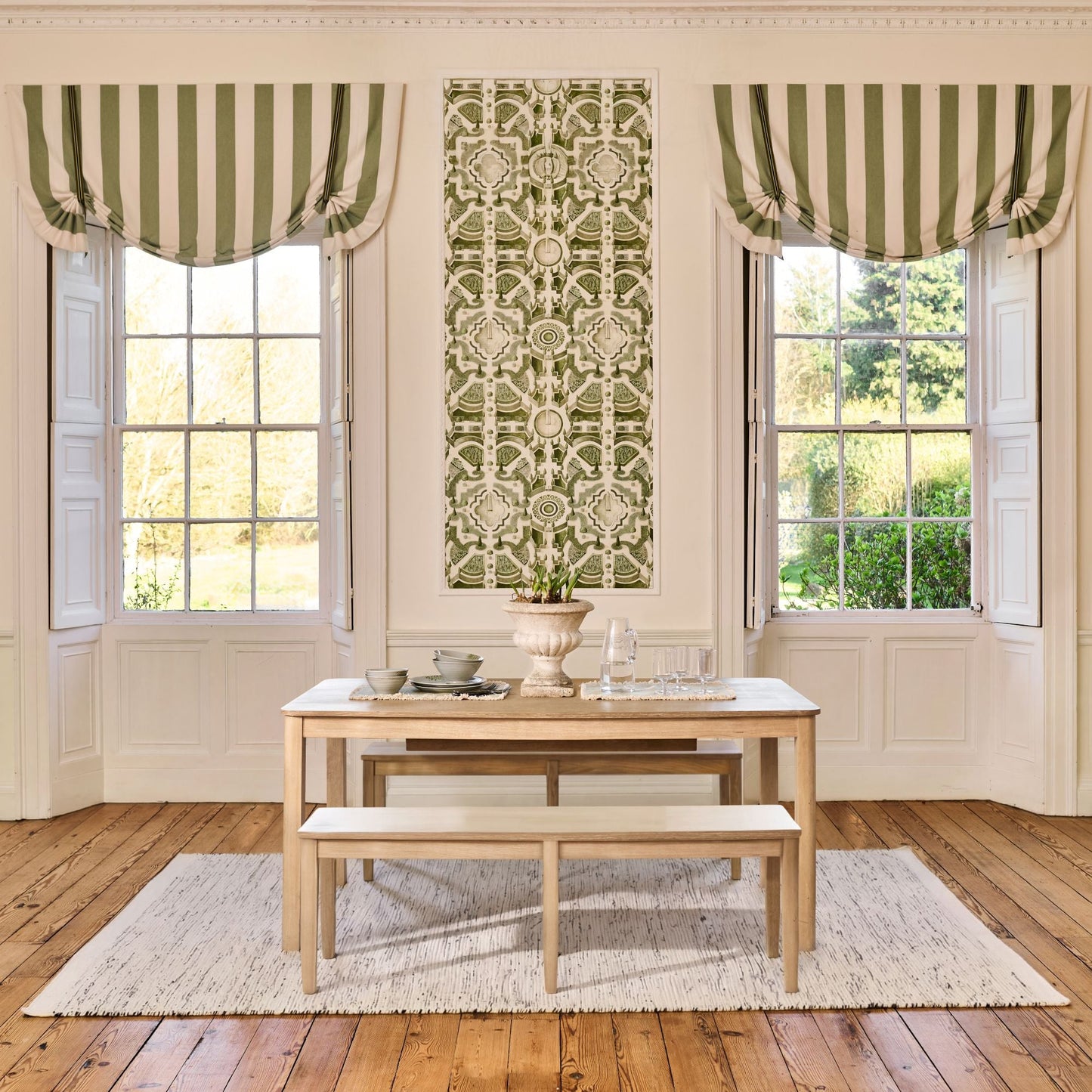 Noah Whitewash Oak Extending Dining Table Set - 6 Seater - Tilly Whitewash Oak Benches - Laura James