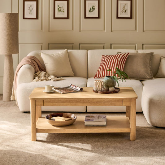 Noah Whitewash Oak Rectangular Coffee Table - Laura James