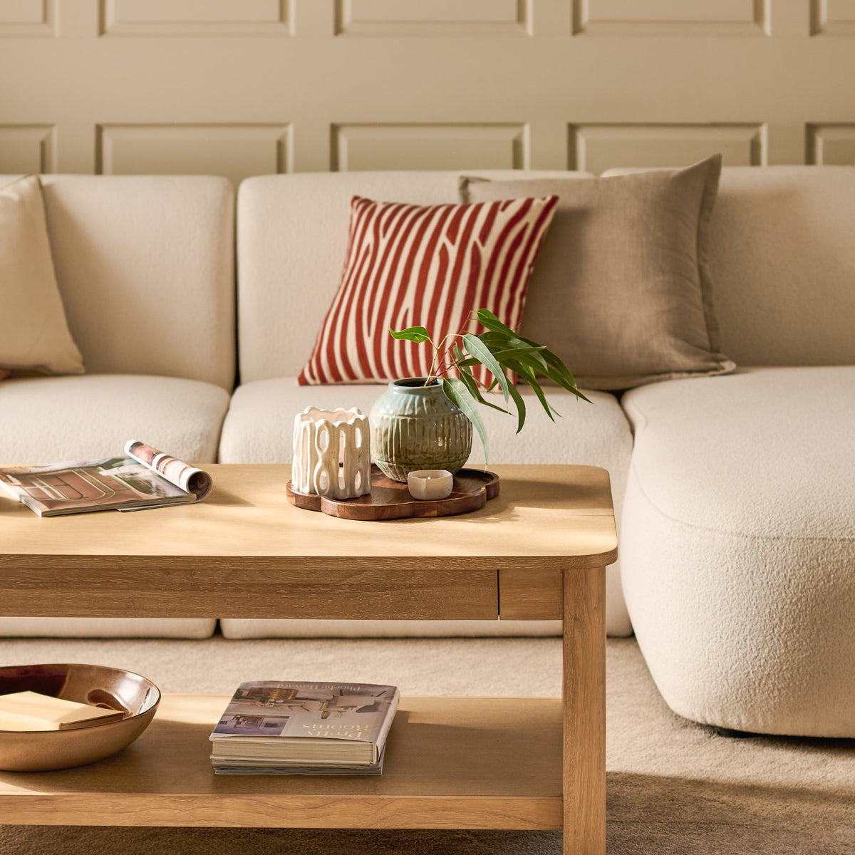Noah Whitewash Oak Rectangular Coffee Table - Laura James