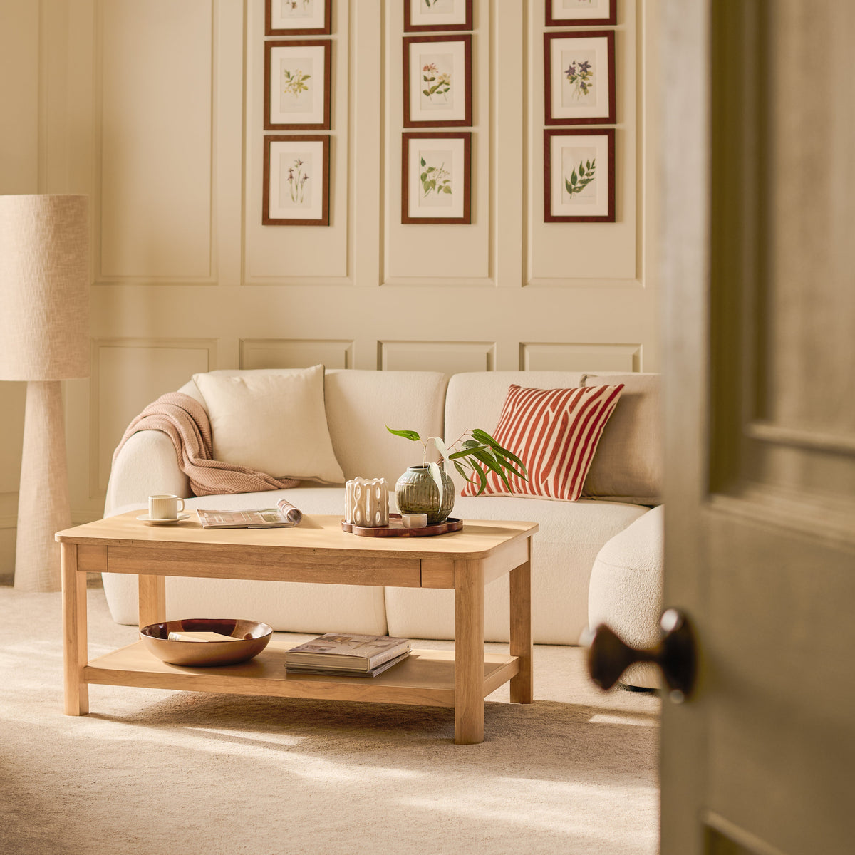 Noah Whitewash Oak Rectangular Coffee Table - Laura James