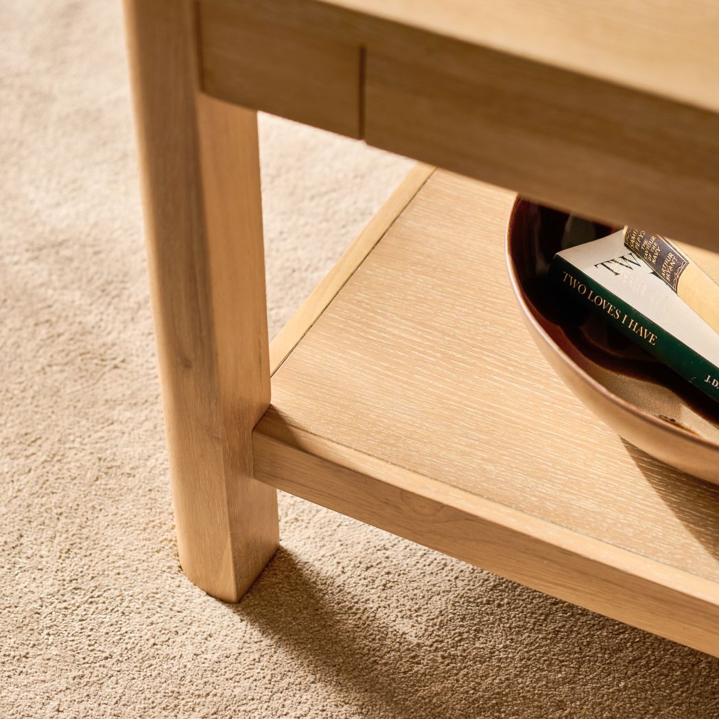 Noah Whitewash Oak Rectangular Coffee Table - Laura James