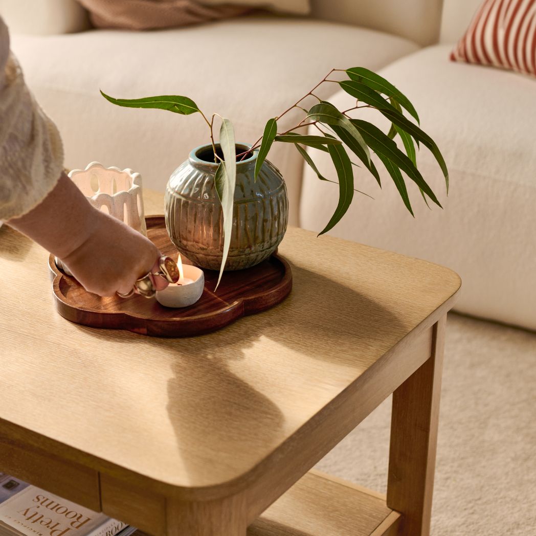 Noah Whitewash Oak Rectangular Coffee Table - Laura James