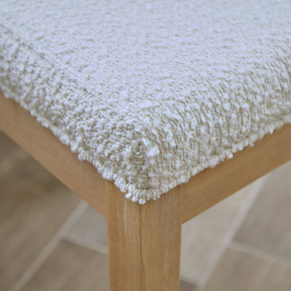 Nolan Boucle Dining Chairs - Set of 2 - Whitewash Oak Legs - Laura James