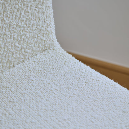 Nolan Boucle Dining Chairs - Set of 2 - Whitewash Oak Legs - Laura James