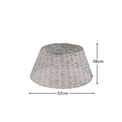 Norrland 57cm Tree Skirt - Grey Wash Rattan - Laura James 