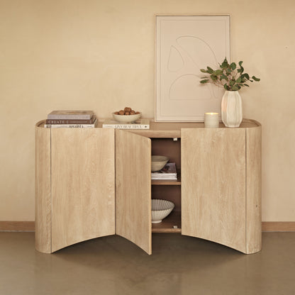 Octavia 3 Door Sideboard - Limewash