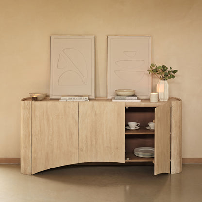 Octavia 3 Door Tall Sideboard - Limewash - Laura James 