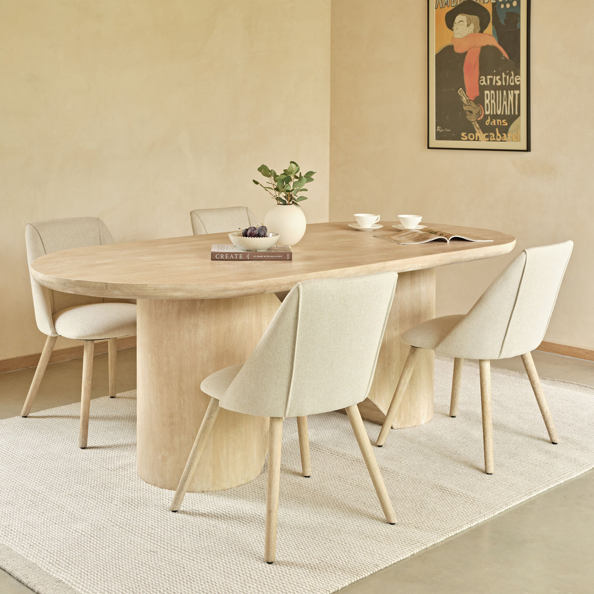 Octavia 220cm Limewash Dining Table - Laura James 