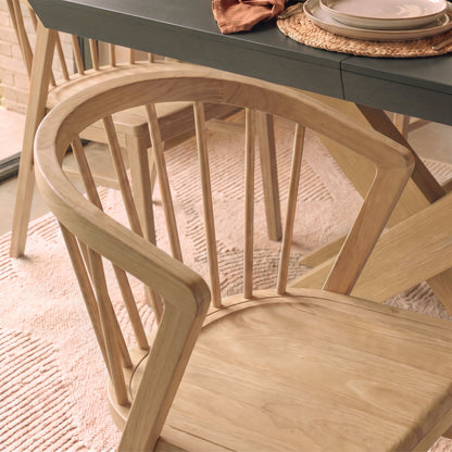 Olivia 160-240cm Black Oak Dining Table Set - 6 Seater - Mabel Dining Chairs - Whitewash Oak Legs - Laura James 