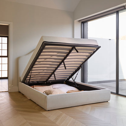 Odette Double Ottoman Bed - Ivory - Laura James 
