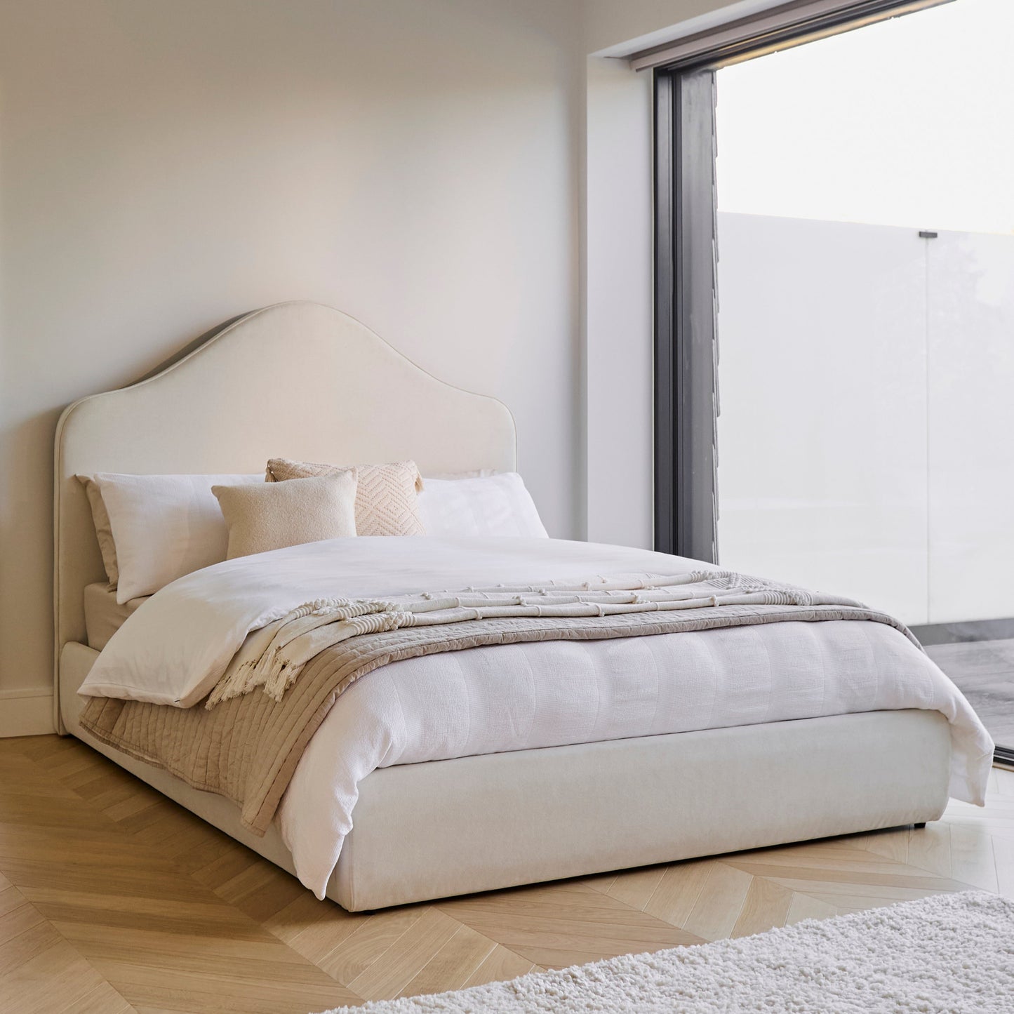 Odette Double Ottoman Bed - Ivory - Laura James 