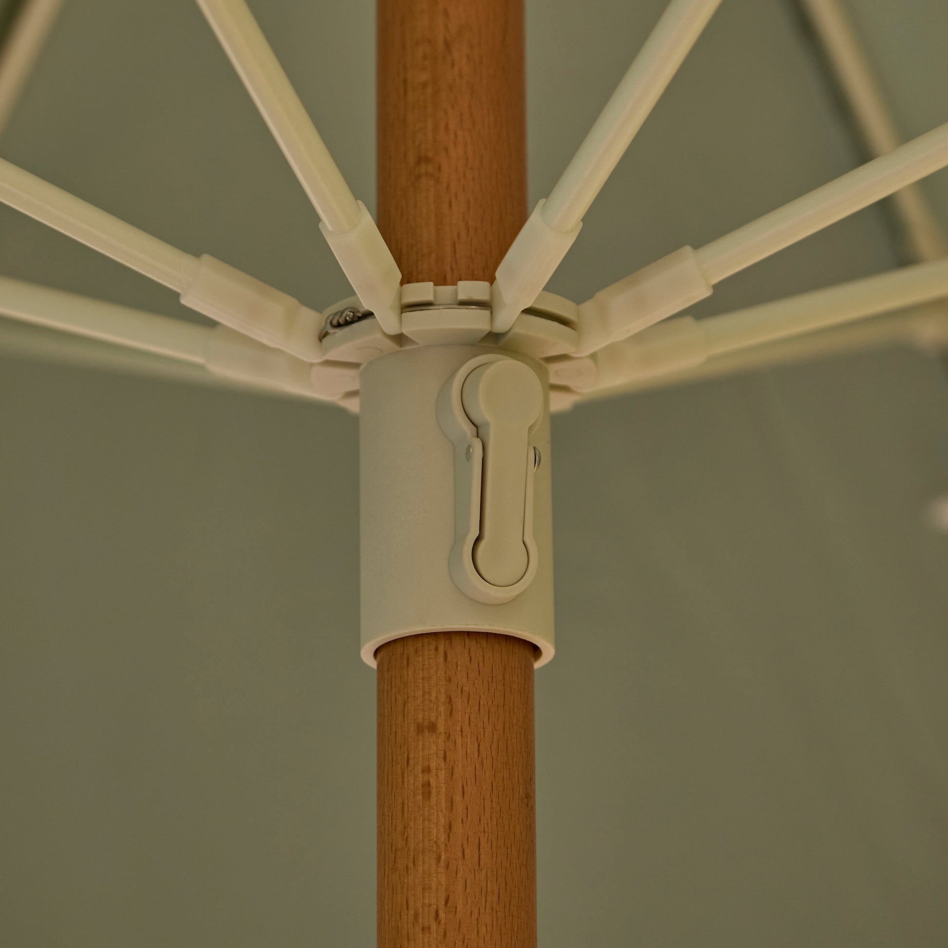 Oia Round Parasol 2m - Wooden Pole - Olive Green - Laura James