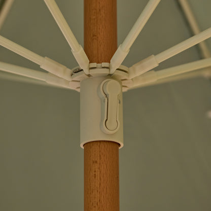Oia Round Parasol 2m - Wooden Pole - Olive Green - Laura James