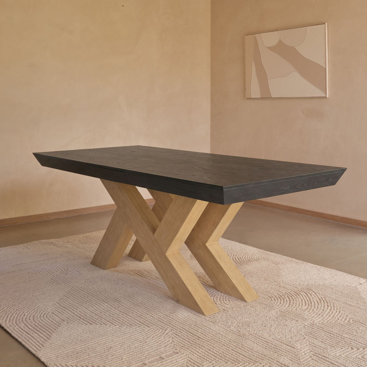 Olivia 160-240cm Black Oak Dining Table - Laura James