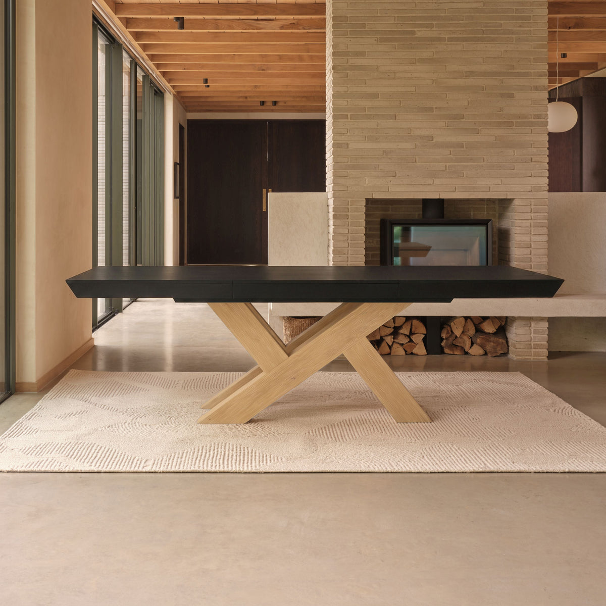 Olivia 160-240cm Black Oak Dining Table - Laura James