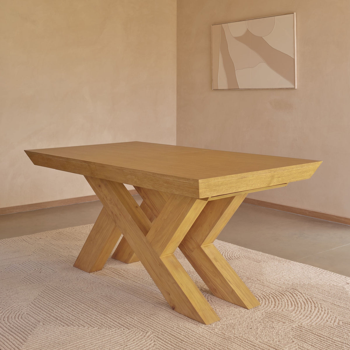 Olivia 160-240cm Pale Oak Dining Table Set - 6 Seater - Ella Pale Oak Carver Chairs