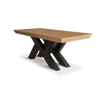 Olivia 160-240cm Whitewash Oak Dining Table - Black Oak Legs - Laura James 
