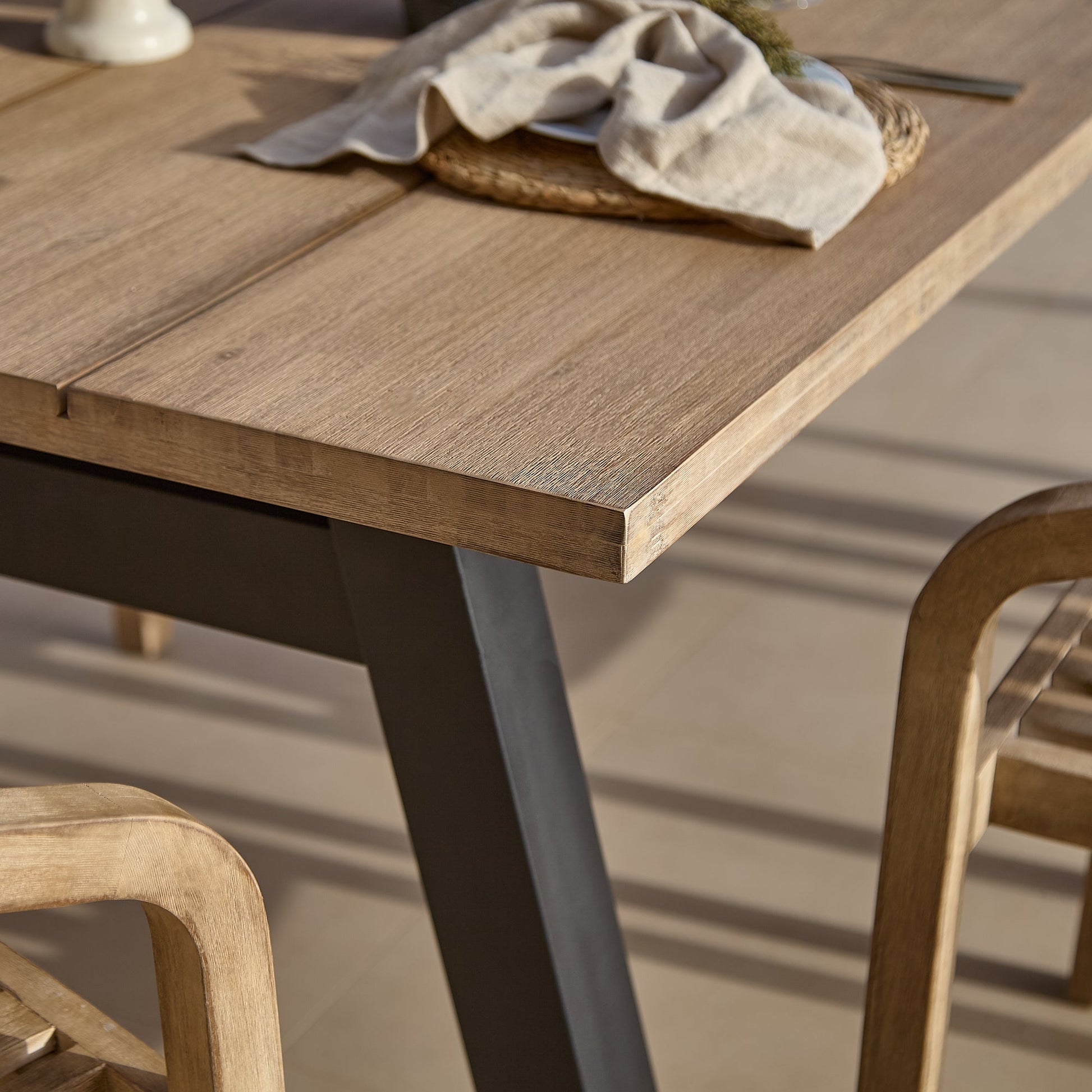 Palm 6 Seater Wooden Garden Dining Set with 6 Shiro Chairs - lAURA jAMES 