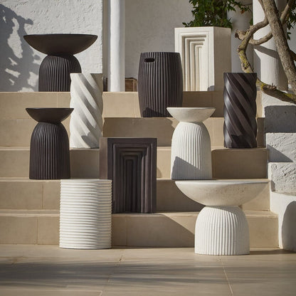 Jabari 35cm Garden Side Table - Lava Black