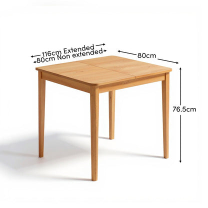 Paul 116cm Extending Dining Table - Whitewash Oak - Laura James 