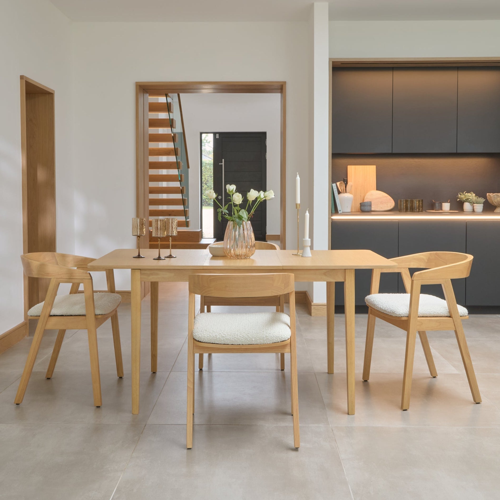 Paul Pale Oak Extending Dining Table Set Seater Ella Off