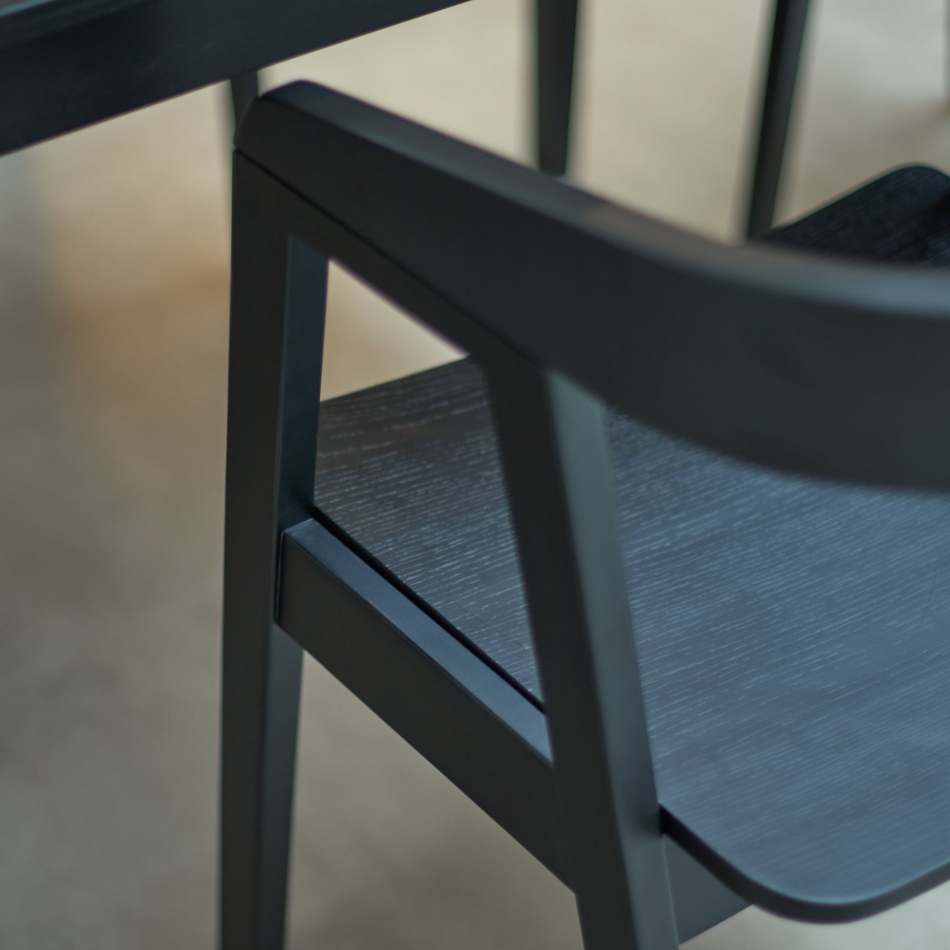 Paul Black Oak Extending Dining Table Set - 6 Seater - Ella Black Oak Carver Chairs- Laura James