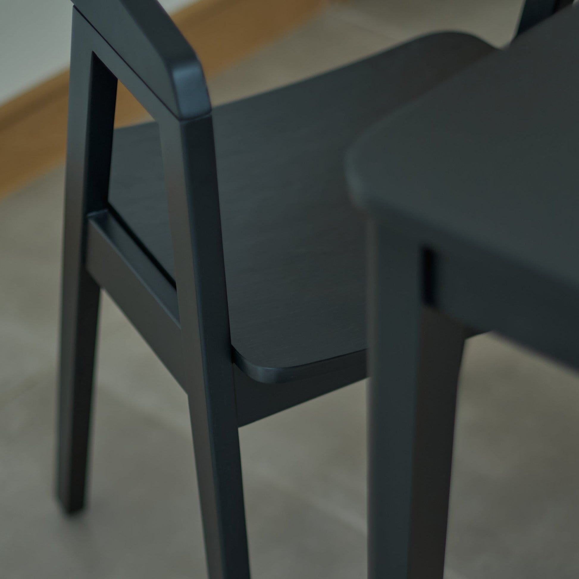 Paul Black Oak Extending Dining Table Set - 6 Seater - Ella Black Oak Carver Chairs- Laura James