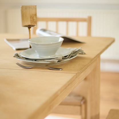 Paul 160-220cm Whitewash Oak Extending Dining Table Set - 6 Seater - Tilly Wood String Dining Bench - Laura James