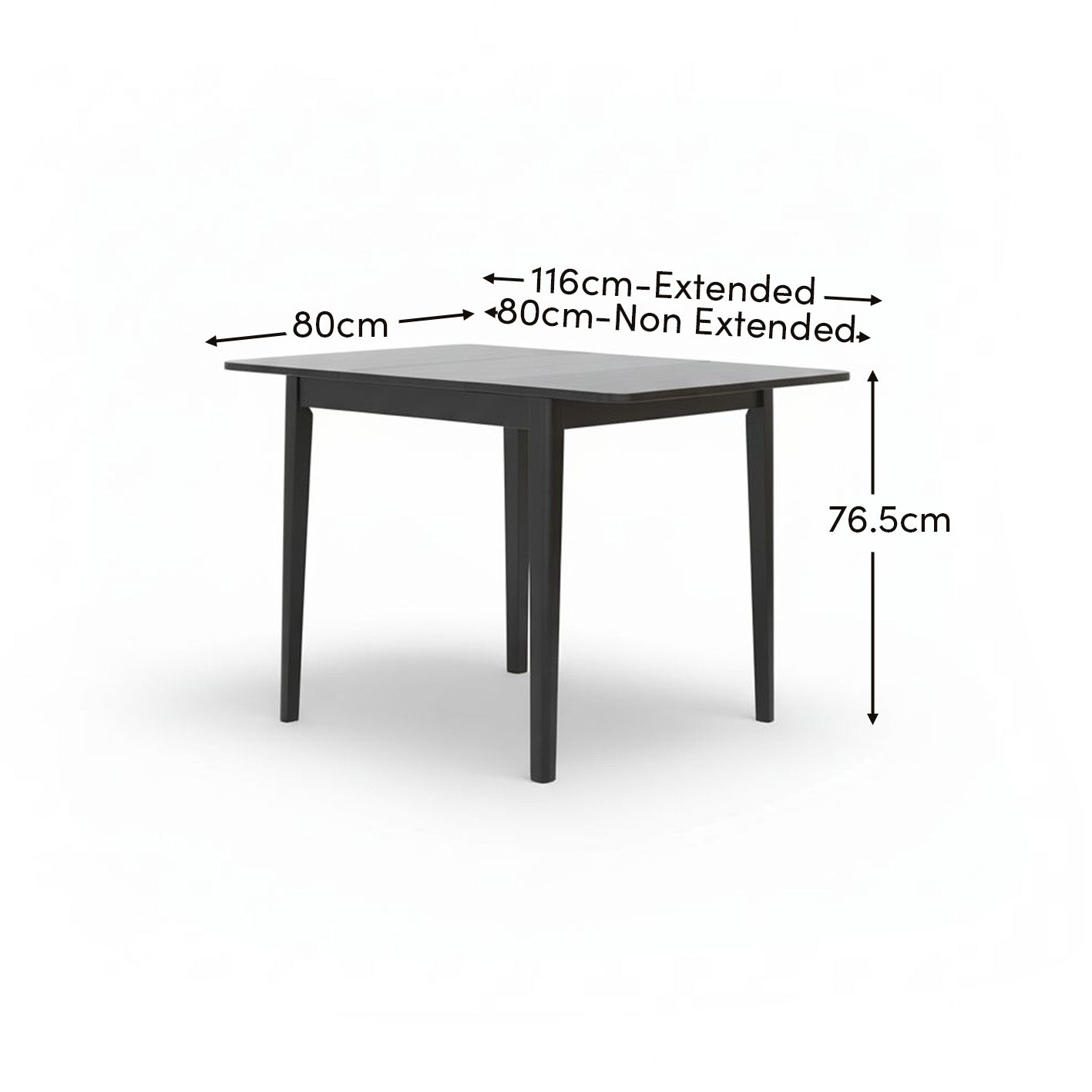 Paul Black Oak Extending Dining Table - Small - Laura James 