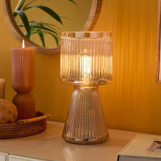 Pimlico 31cm Glass Lamp - Champagne - Laura James 