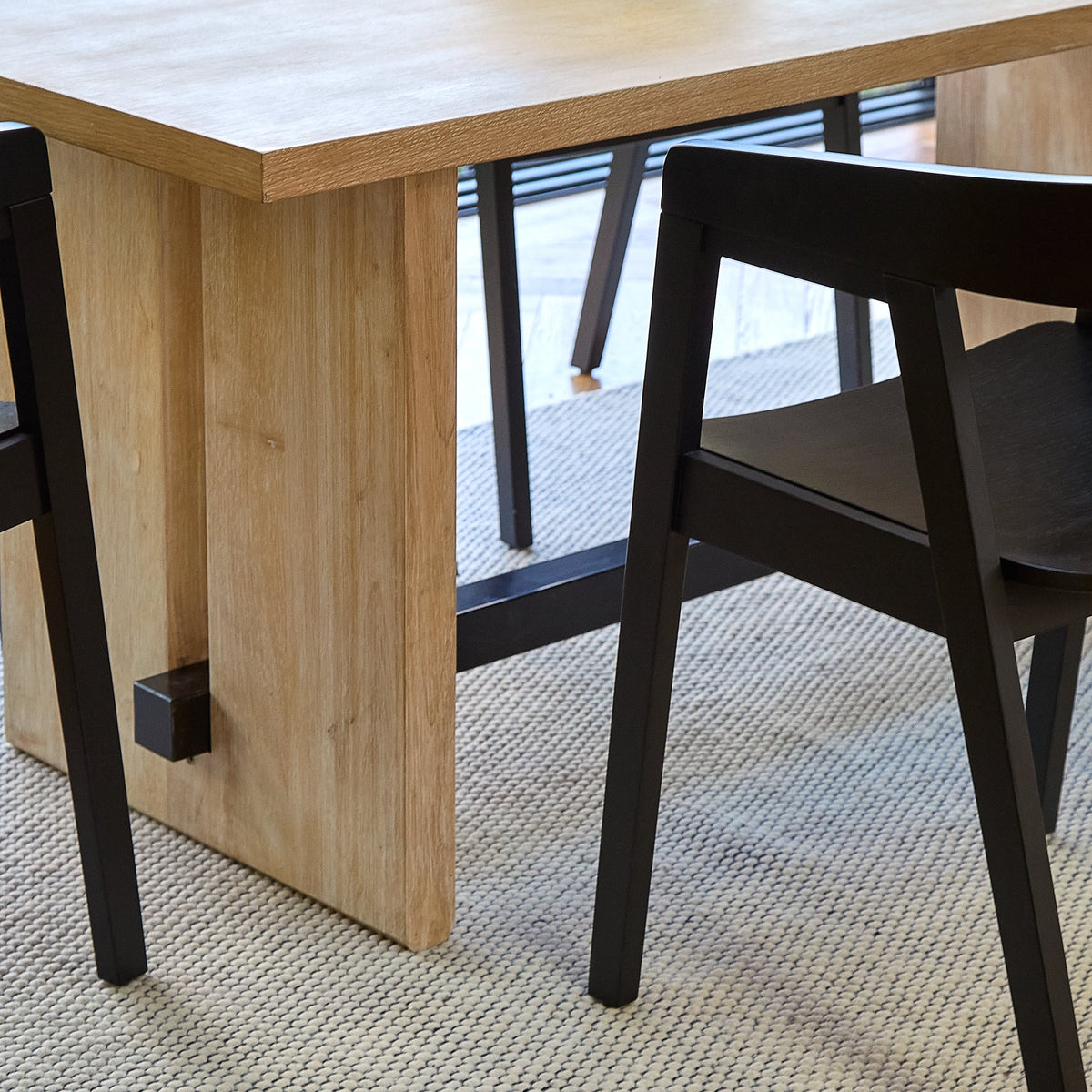 Priya 6 Seater Dining Table with Ella Black Armchairs - Laura James 