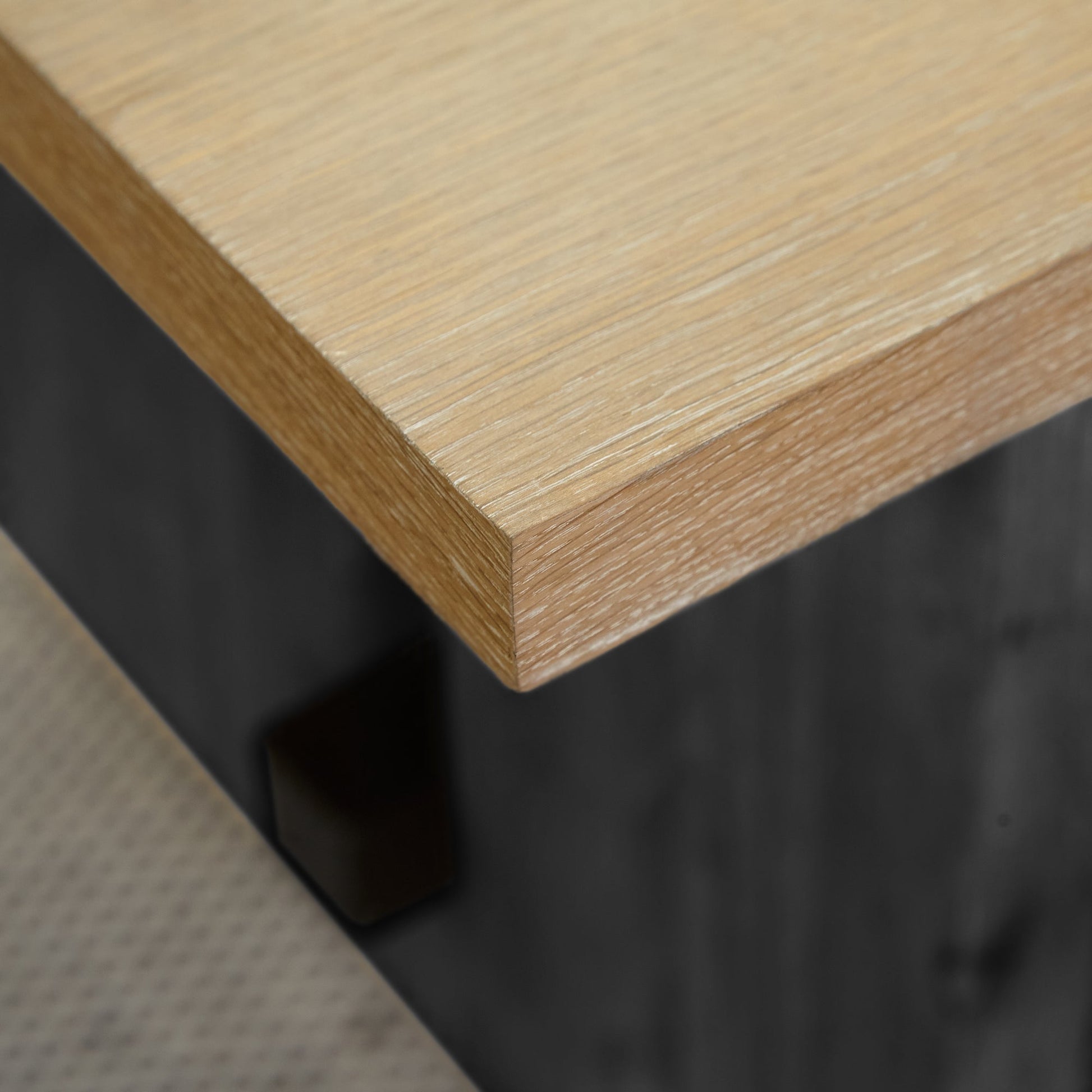 Priya Whitewash Wood Rectangular Dining Table with Black Legs - Laura James