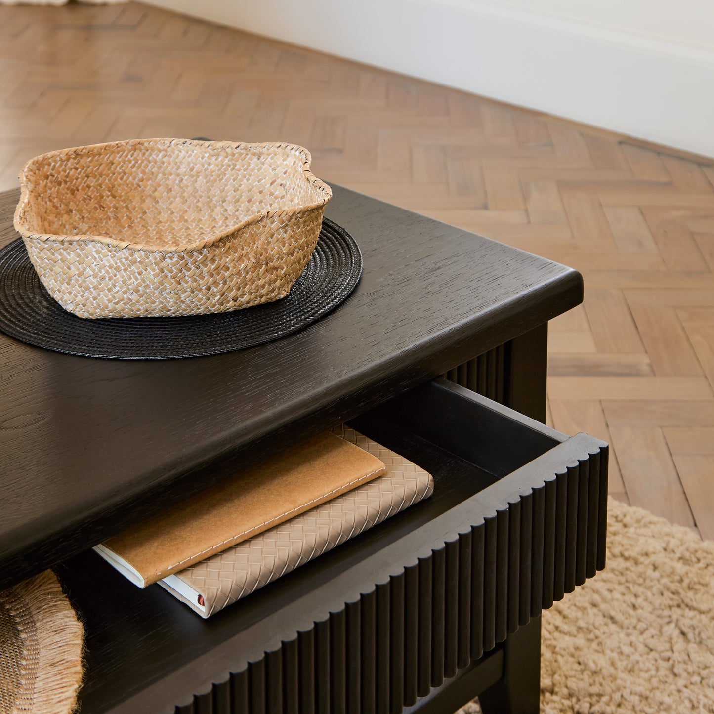 Raleigh Black Oak Coffee Table - Laura James 