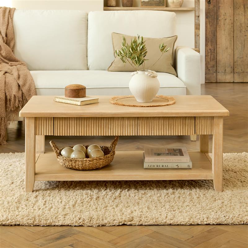 Raleigh Whitewash Coffee Table - Laura James 