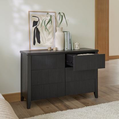 Raleigh 6 Drawer Chest of Drawers - Black Oak - Laura James