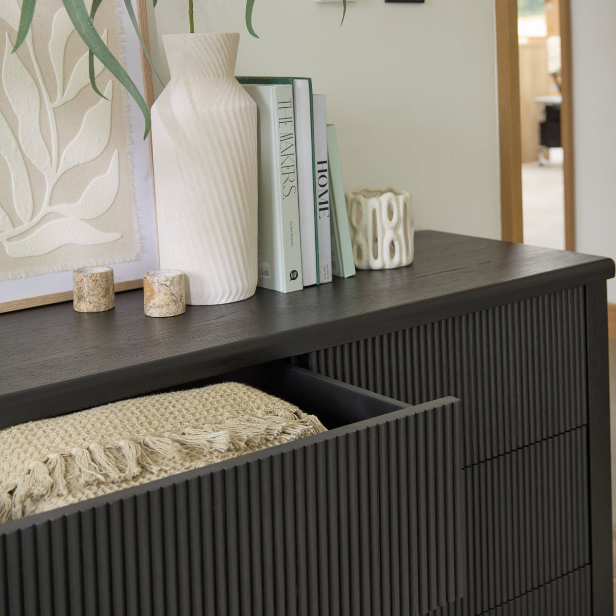 Raleigh 6 Drawer Chest of Drawers - Black Oak - Laura James