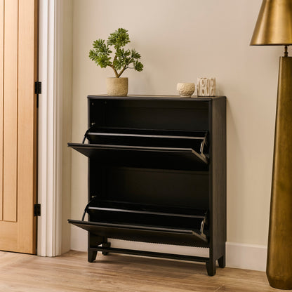 Raleigh 2 Door Shoe Cabinet - Black - Laura James 