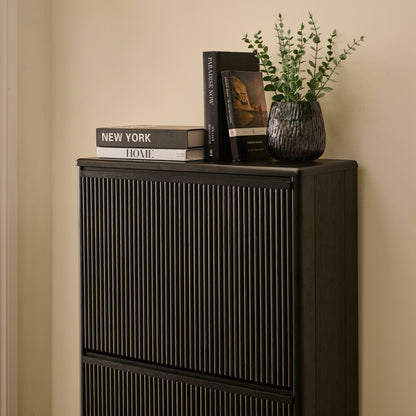 Raleigh 3 Door Shoe Cabinet - Black - Laura James 