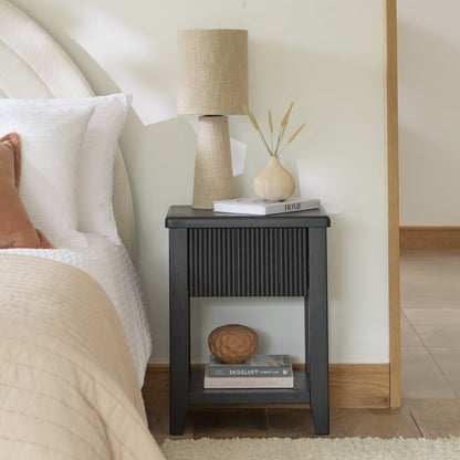 Raleigh Black Oak 1 Drawer Bedside Table