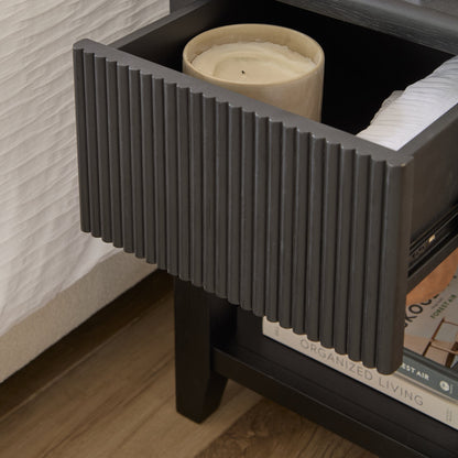 Raleigh Black Oak 1 Drawer Bedside Table
