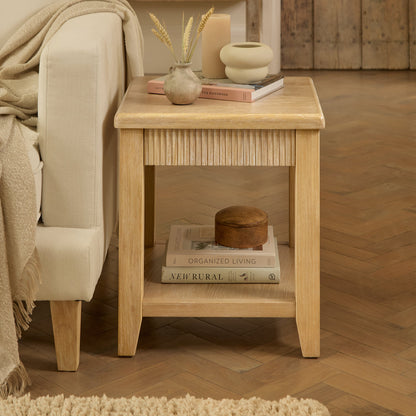 Raleigh 45cm Side Table - Whitewash - Laura James 