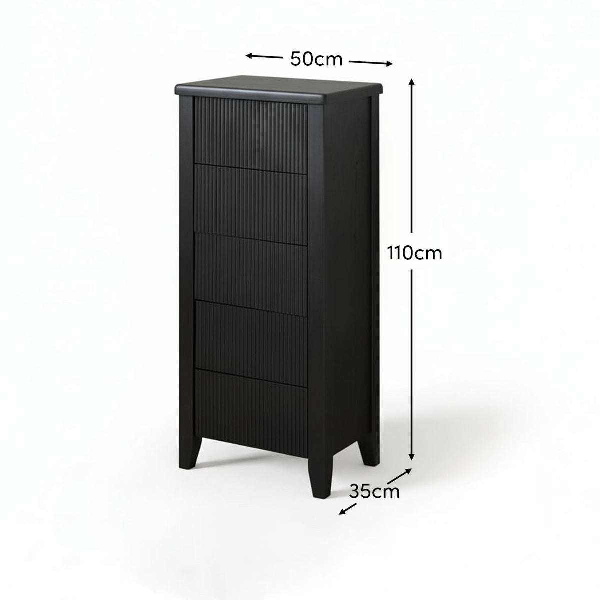 Raleigh 5 Drawer Tallboy - Black Oak - Laura James
