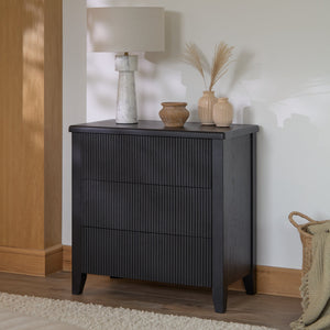 Raleigh 3 Drawer Chest of Drawers - Black