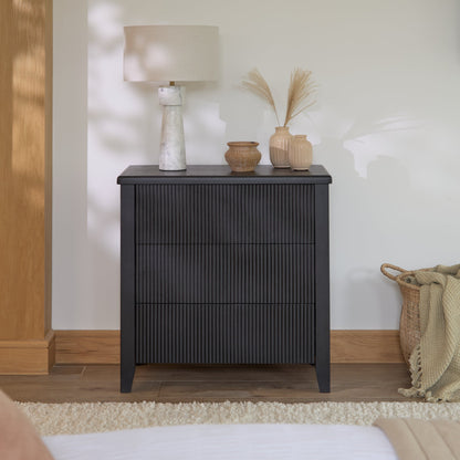 Raleigh 3 Drawer Chest of Drawers - Black Oak - Laura James