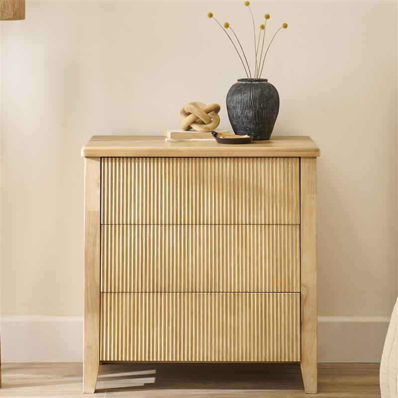 Raleigh 3 Drawer Chest of Drawers - Whitewash - Laura James 
