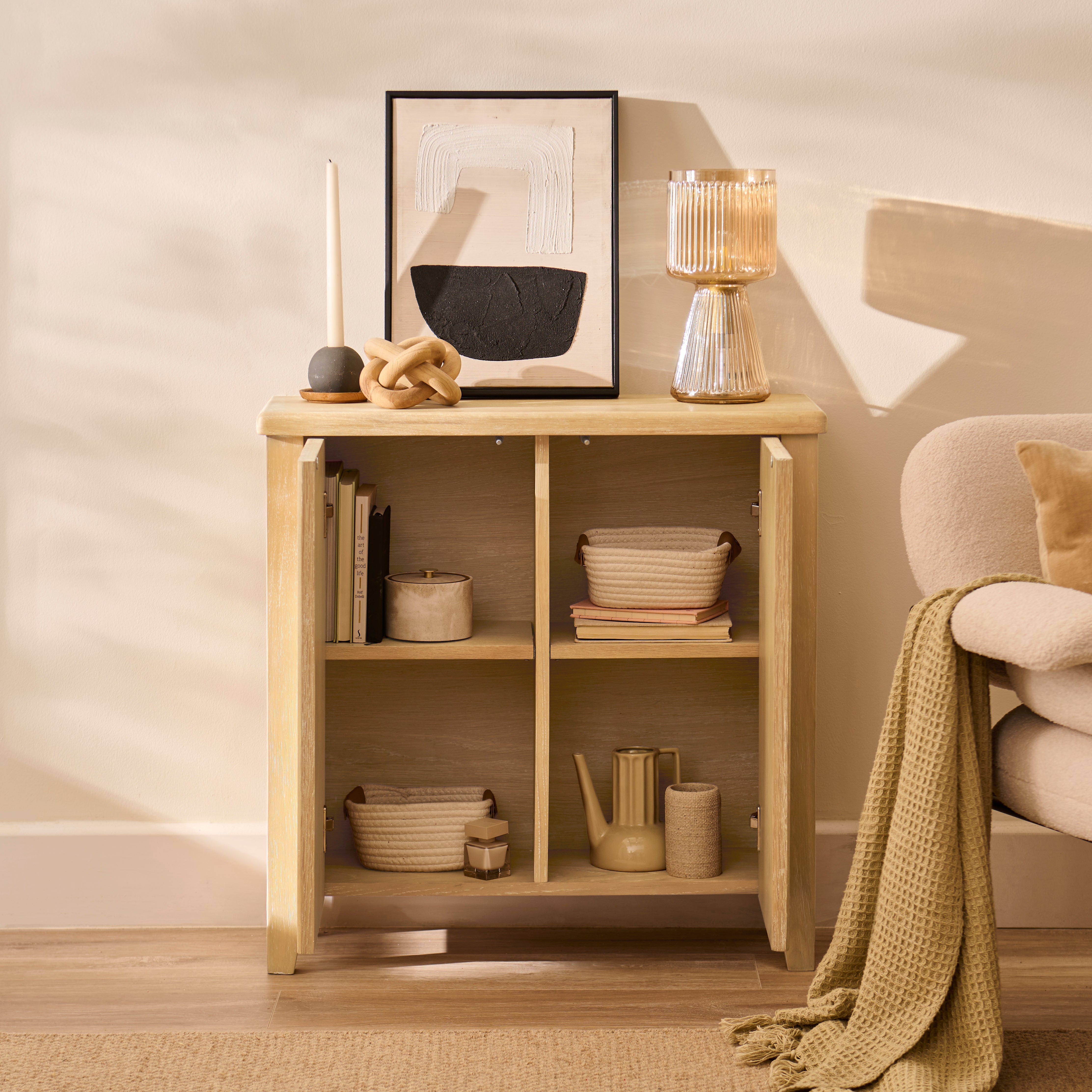 Raleigh 2 Door Small Sideboard - Whitewash - Laura James – Laura